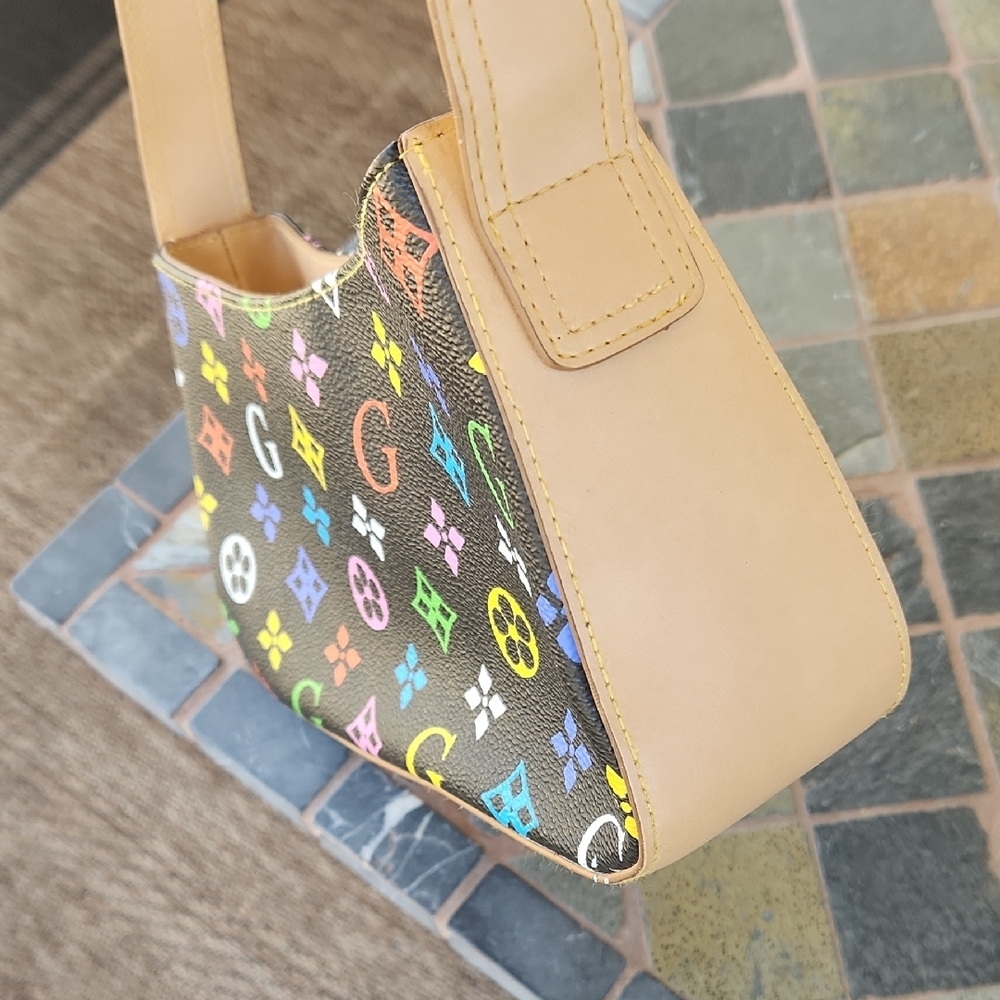 Source Unknown Black Multicolor Logo Print Should… - image 4